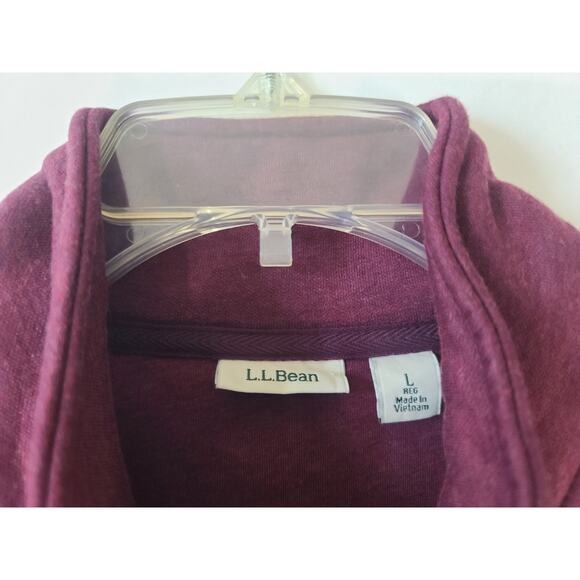 L. L. Bean Women's Dark Burgundy Textured Full Zip Vest Large - Picture 3 of 6